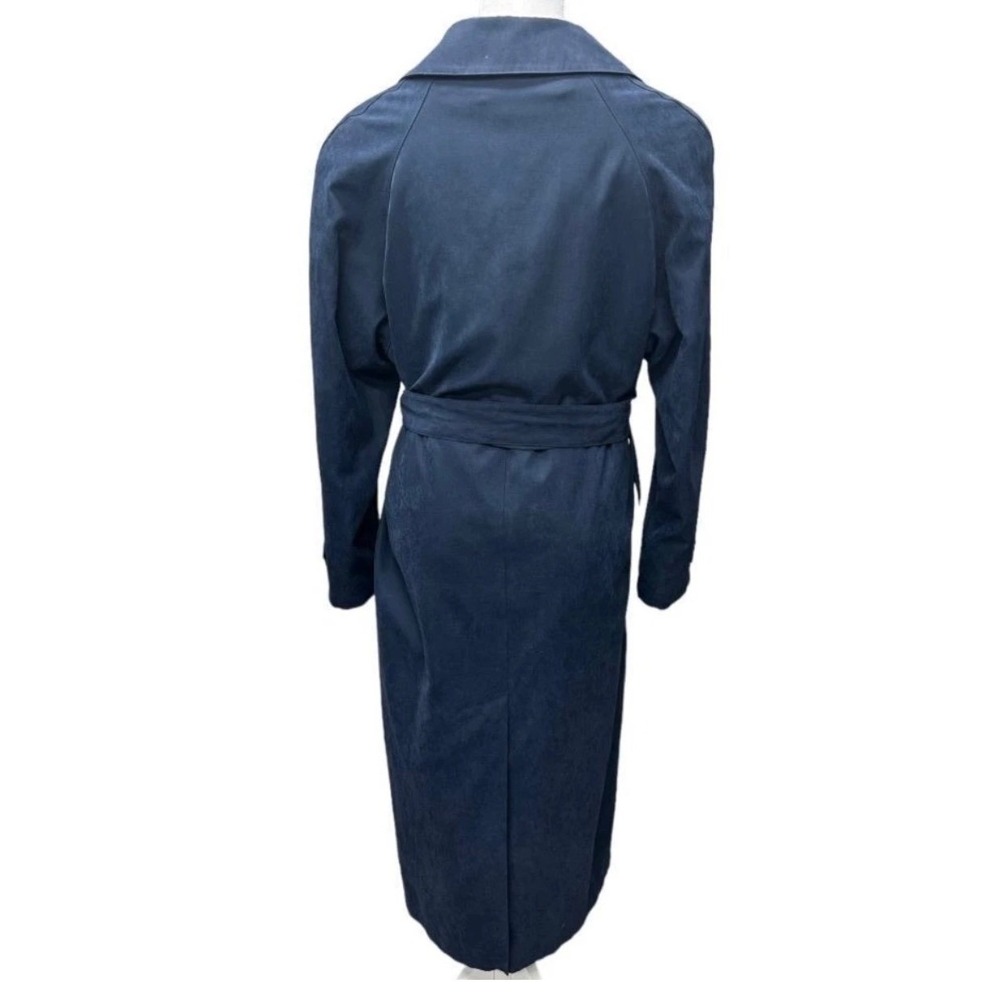 London Fog Navy Trench Coat With Zip Out Lining and Concealed Buttons Size M Pet - Picture 6 of 12